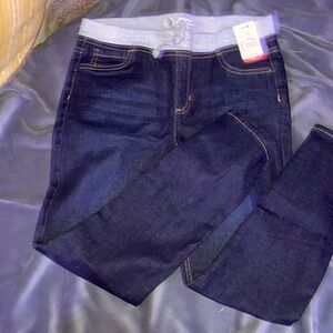 Elastic waist stretch jeggings basic jegging rinse.